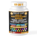 Vigor Amla 提取器、Nattokinase、Papain、Diosmin、Hesperidin、屠夫室、马栗、CoQ10、Turmeric、维生素C和Rutin - 60卡普尔