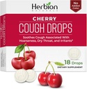 HERBION Naturals Cough Drops,饮食补充,Soothes Cough,供6岁以上的成人和儿童使用,无人工火焰,无添加颜色(18个计数(一包),樱桃)