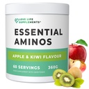 爱生命补充 EAA 氨基酸粉,全部9种基本氨基酸,包括BCAA和2克 Leucine per service, Apple & Kiwi Flavour, 348g - 60 services (5g of EAA's per service)