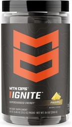 MTN OPS Ignite Trail Packs 能量饮料粉, Gluten 自由诺热带 补充 饮料混合物, L Arginine, L Citrulline, Cafeine 和 Nootropic 糖自由饮料混合物, 20 services, Pineapple Crush