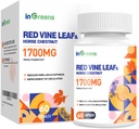 Red Vine Leaf 摘录 1700mg & Horse Chestnut 摘录 补充,支持 Vein, 皮肤健康, 流通的腿(1Pack)