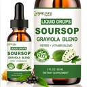 Soursop Graviola液滴、有机苏索普叶提取器w/Sea Moss、长老莓维生素C和锌、16-in-1 Soursop位点液用于细胞支持、抗氧化剂和免疫支持 2 Fl/Oz