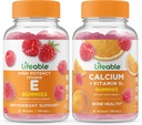 活生生的维生素E + 含维生素D的钙,Gummys Bundle - 大品尝,维生素补充,Gluten Free, GMO Free, Chewable Gummy