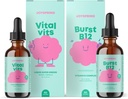 JoySpring Daily Multivitamin & B Complex Bundle 儿童维生素自然来源,非GMO,非酒精液体配方,豁免健康支持 QQ Vegan & 蔬菜补充