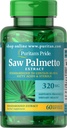 纯洁的Priid Saw Palmetto 标准化摘录 320 mg-60 软胶(293)