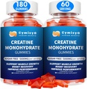 Creatine Monohdrate Gummys 5g for Men & Women, 7100mg with Liposomal Taurine, BCAA, Alpha GPC, B12, Creatine Monohdrate Chews for Muscle Growth, 草莓 Flavor, 180 Count