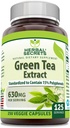 草药秘诀 绿色茶叶摘录 630 Mg Perer service | Veggie Capsule Supplement | Non-GMO | Gluten Free | | | (1 Pack, 250 Counter) 美国制造的草药秘诀
