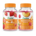 活生生的维生素D3 + 维生素K2 + 镁 85mg, Gummys Bundle - Great Tasting, Vitamin Supplement, Gluten Free, GMO Free, Chewwable Gummy (英语).