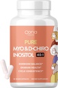 Vegan Myo-Inositol & D-Chiro Inositol Supplement for Women - PCOS Relief, Hormonal Balance, Ovarian Support, Ovulation Support Supplement - Ideal Ratio 40:1-90 Cap - Fertility Supplements for Women
