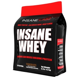 Insane Labz Insane Whey 100% 肌肉建筑Whey蛋白,BCAA 氨基简况,大众增益器,餐具更换(焦炭,120架)