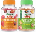 活生生的2亿CFU儿童 + Turmeric Curcumin儿童, Gummys Bundle - 大品尝, 维生素补充, Gluten Free, GMO Free, Chewwable Gummy 等