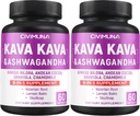Kava Capsules配有Kava、Ginkgo、Ashwagandha和More -- -- 120 Capsules,供应4个月(包2)