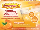 Emergen-C 1000mg 维生素C 粉末,有抗氧化剂,B 维生素和电解质,维生素C 支持免疫补充剂,咖啡因自由菲兹饮料混合剂,Tangerine Flavor - 30 Counter