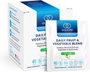 Equilife Daily Fruit & Vegetable Blend, 超级食品抗氧化剂补充剂, Crisp Apple Flavor with Vitamin C, Fiber, 和 9 基本氨基酸, 支持能源, Vegan, 14 单服务包