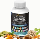 黑种子油2000mg Ashwagandha 1000mg Turmeric 1000mg Bladderwrack 1000mg Burdock 1000mg & Vitamin C & D3 配有 老年莓 Manuka Dandelion 黄码头碘氯酚ACV