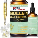 Mullein Drops for Lungs - 有机Mullein叶提取剂 - 肺清洁和排毒,呼吸和免疫支持,天然草药补充剂,作为液体,丁香,茶叶,2 FL OZ