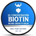 男子生物素胡子蜡(Biotin Beard Balm for Men & Conditioning Beard Wax) - 用卡斯托尔石油天然和有机成份制成 - 水合物和Thickings纤维毛发生长 - 2 Ounce Tin