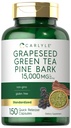 Carlyle Grapeseed, 绿茶, 松竹 | 15,000mg | 150 Capsules | Non-GMO 和 Gluten 免费补编