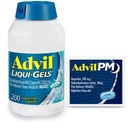 Advil Liqui-Gels 疼痛解脱器和减烧器,头痛、背痛、月经疼痛和联合疼痛解脱200 Capsules,Advil PM Ibuprofen 2 Ct