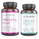 Brighten博士 孕妇或哺乳期母亲的产前附加和Omega Plus Bundle,非GMO,无Gluten,无大豆
