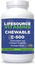 生命来源 维生素C 500毫克-100毫克 可切片 - 惊人的橙色火焰 - Sweeted w/Stevia