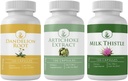 Artichoke 提取器、牛奶硝酸盐和丹德利翁根盖盖(每个100个盖盖),无添加剂或填充剂,实验室验证