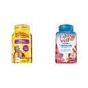 L 'il Criters Daily Fiber Daily Gummy 儿童,用于消化支持和Vitaination Fiber井无糖纤维补充,桃子,草莓和黑莓碎裂补充,90个