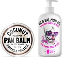 LEGITPET Dog Paw Balm Wax Soother & Moisturizer Cream 配有天然食品-葡萄椰油,有机谢叶黄油和Beeswax 2 oz和野生阿拉斯加沙门油用于养狗和猫 8 oz Bundle