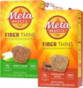 Metamucil Fiber Thins Fiber 配有 Bleam 文摘健康支持卡 Psyllium Fiber Bars - 12CT Apple Crisp & 12CT Cinnamon Spice - 设定