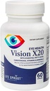 与Lutein、Beta-Carotene、L-Glutatione、Bilberry和Niacin合作的X20愿景支持愿景、整体眼部健康