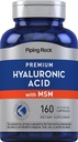 Pipping Rock Hyaluronic Acid Supplement | 100mg | 160 Capsules | 与 MSM 为男女配音 | 非GMO, Gluten Free