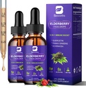 2 Pack Elderberry Syrup、黑老莓滴与奎西丁、Panax Ginseng、维生素C和锌、Sambucus Elderberry Syrup液用于免疫支持、Vegan、非GMO和Gluten Free
