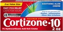 Cortizone 10 最大强度抗痒凝胶与Sooting Aloe,1% Hydrocortisone Creme, 2 oz. (旧包装)