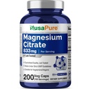 NusaPure Magnesium Citrate 833mg - 200 Veggie Capsules (Vegetarian, Non-GMO, Vegan) 互联网档案馆的存檔,存档日期2011-03-02.