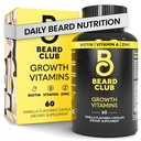 比尔德俱乐部 - 生物素熊的生长维生素 - 支持一只Thicker Fuller Beard,填充补丁 - 矿物和多维生素 帮助支持和刺激更健康的长发