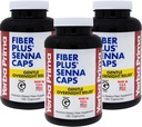 Yerba Prima Fiber Plus Senna Capsules, 180 Counter(3 Pack) - 美国制造、非GMO、Gluten-free