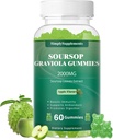 Soursop Graviola Gummys, 有机苏尔索普叶片提取 2000mg 抗氧化剂, 免疫支持和消化推广, Vegan - Green Apple Flavor - 60 Gummys