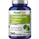NusaPure Chromium Picolinate 1000mcg 240 Veggie Capsules (非GMO, Vegan) (非GMO, 维冈)