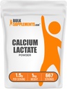 bulk Assupports.com 钙乳酸粉 - 钙乳酸粉 - 钙乳酸粉 - 食品级 - 纯和葡萄糖免费,每服1.5克,1kg(2.2磅)(包1)