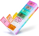 额外大型每周药丸组织者 每日2次 - Betife 7日药丸盒,AM PM药丸案 双层 Jumbo Compition for Pills, Vitamin, Fish Oil, Suppers (White)