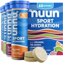 含有镁、钙、钾、氯和钠、Gluten Free & Vegan、混合火焰的Nun运动电解片,4 Pack(共计40种)