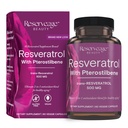 保留型美人,Revaratrol 500 mg与Pterostilbene,抗氧化剂辅助免疫支持和心脏健康,支持健康老龄化,Paleo,Keto,60 Capsules(60名服务员)