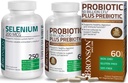 Bronson Probiotic 50亿 CPU + 苹果多酚和菠萝水果提取 + 硒 200 Mcg 用于免疫系统、甲状腺、前列腺和心脏健康