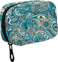 Fustylead Beautiful Vintage Paisley Pill 组织者 携带Zipper Cloth 包用于持有每周补充维生素和鱼油的旅行