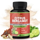 有机Cadane Citrus Bergamot 补编 Capsules, 90 Caps, 3个月供应和柏柏林, Olive, Guggul, Garlic, Pine Bark, Black Pepper