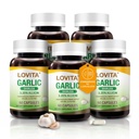Lovita 无奥多力大蒜笼盖,5000mg 新鲜大蒜笼盖,1.25% Allicin 提取,支持心脏,血压,胆固醇和免疫系统,Non-GMO,Gluten-Free,300 Vegan Capsules