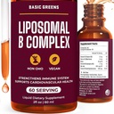 Liposomal B 维生素 复合液体——高吸收能源、脑和皮肤健康、头发和钉子、高级 Liposomal 交付、Vegan、N-GMO、2 Fl Oz
