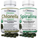 BioOptimal Chlorella Spirulina - Bundle - 有机Chorella片与有机Spirulina片,每片120个计数,Premium质量4 有机认证