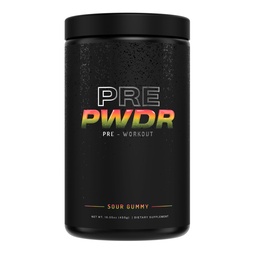PWDRS 工作前粉,所有能源、泵、耐力和强度的自然工作前粉,配有咖啡因(Sour Gummy)