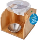 LiveFine Pill Pil Pispenser Tipper (Pispenser 不包含), One-Touch 操作,自动 Pill Pil Pispensing, Stylish Wooden 基础, 与 LiveFine 和其他领先模型兼容